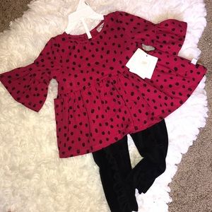 Rosie Pope Baby Girls 3 Piece Set in Burgundy